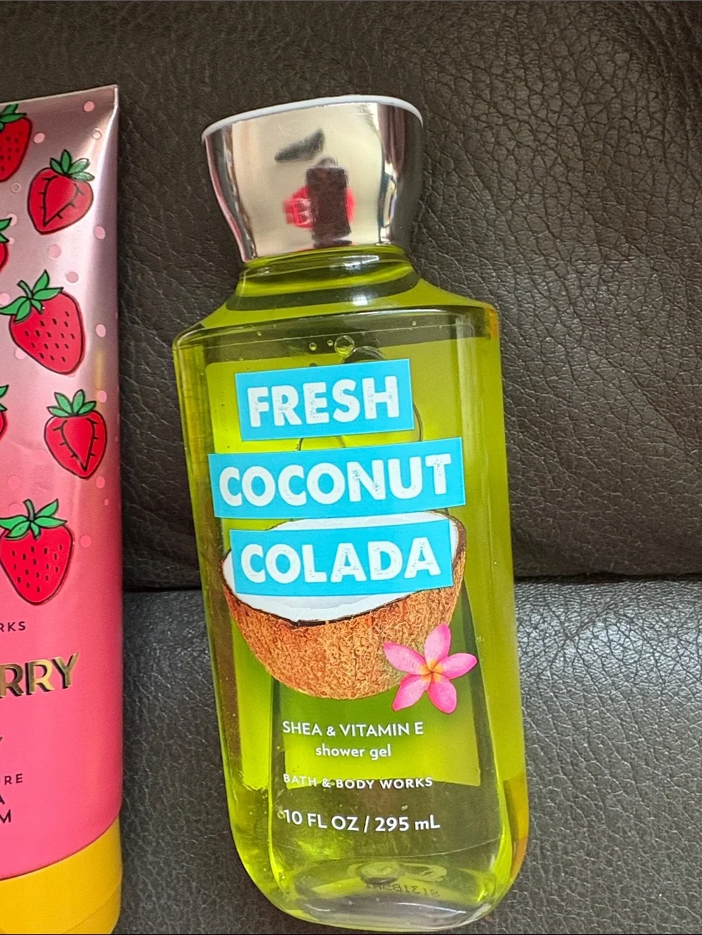Bath and body  summer set in strawberry soda and fresh coconut colada